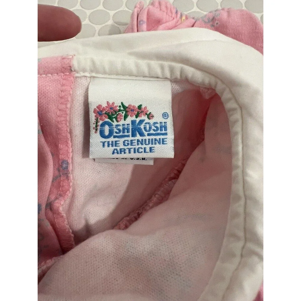 Osh Kosh Baby B'Gosh Vintage Pink Floral Bubble Romper One Piece Size 6-9 Month